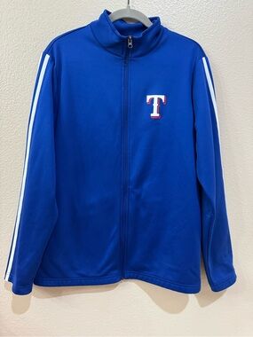 Texas Rangers Blue Full Zip Track Jacket Men’s M EUC MLB